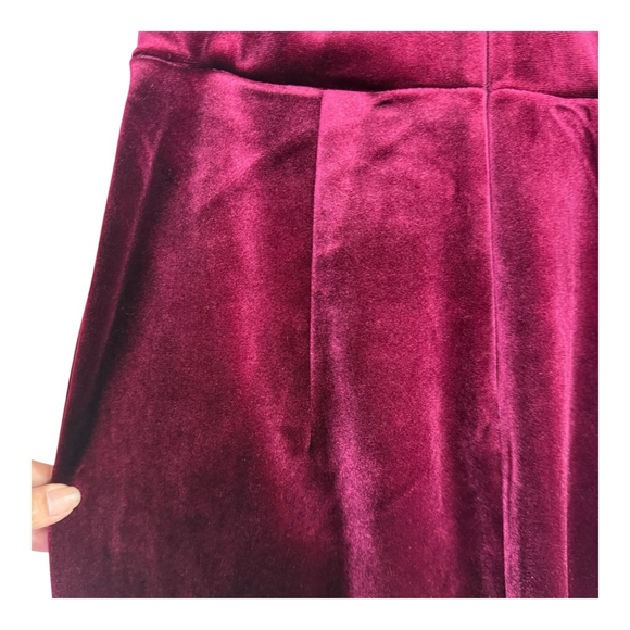 Express Red Velvet Strapless Sweetheart Midi Dress M Romantic Quiet Luxury - Picture 9 of 12
